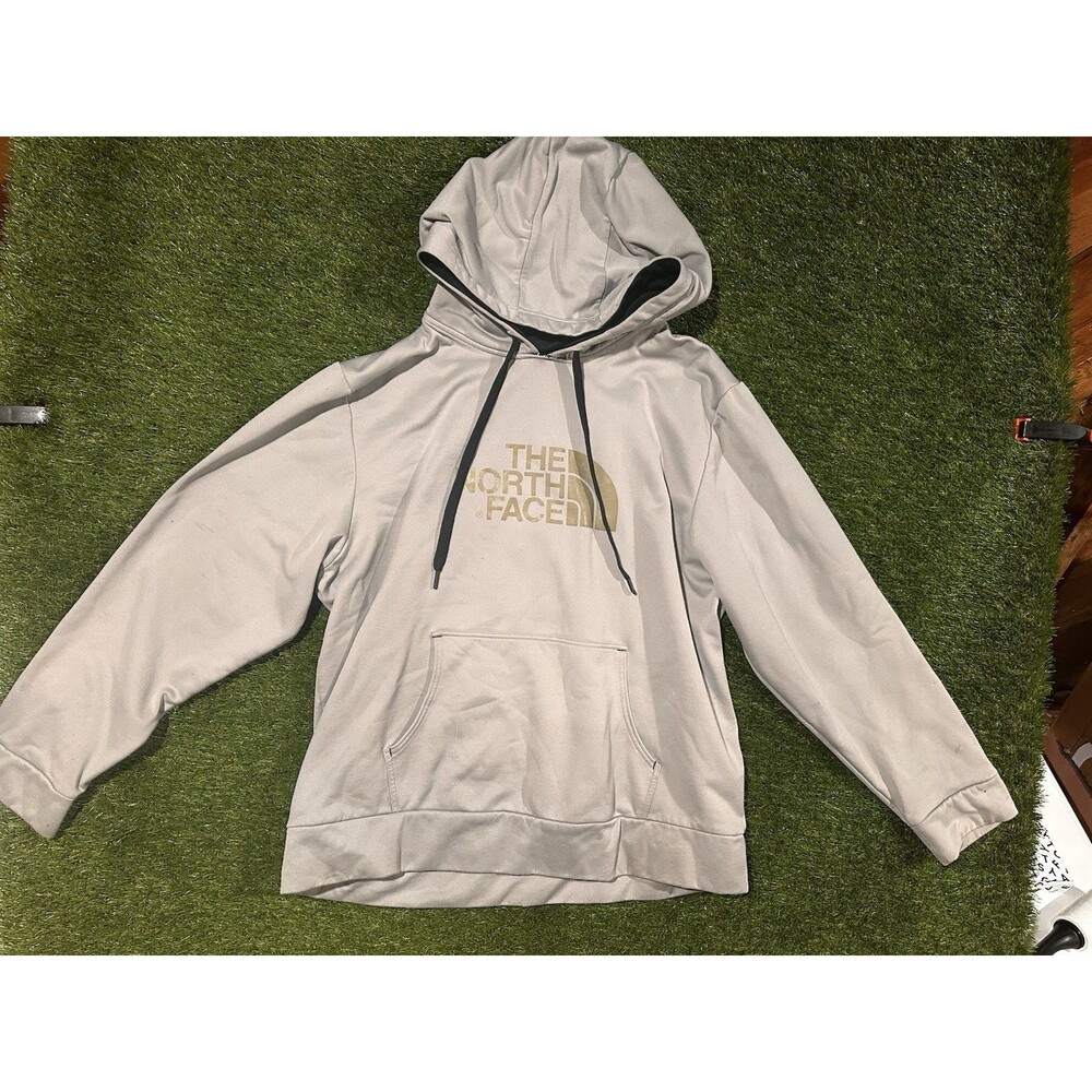 The North Face XL Beige Logo Hoodie Men’s Pullover Sweatshirt
